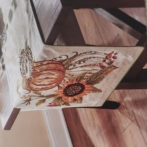 Nicole Miller Home NWT Beaded Pumpkins and Sunflowers Table Runner